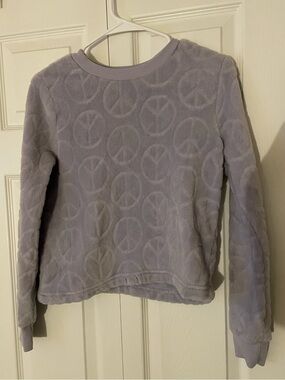 Almost Famous Lilac Fleece Top - Black Logo Tag